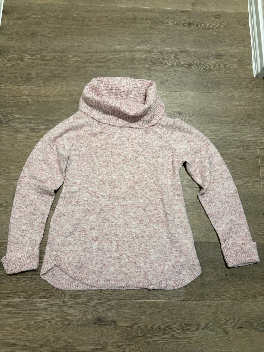 Style & Co. Heathered Light Pink Cowl Neck Sweater